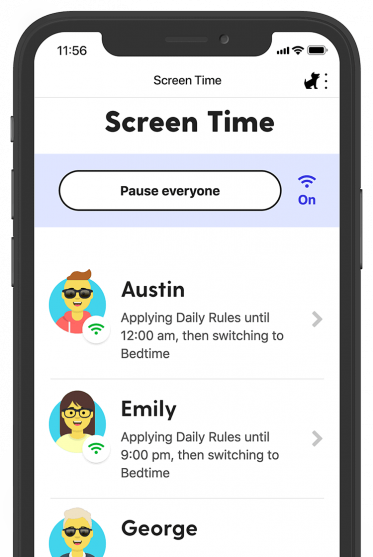 Bark screenshot of children's screen time monitoring