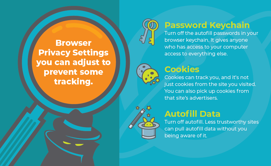3 pieces of browser privacy settings to adjust: turn off your password keychain, remove cookies, and turn off autofill data