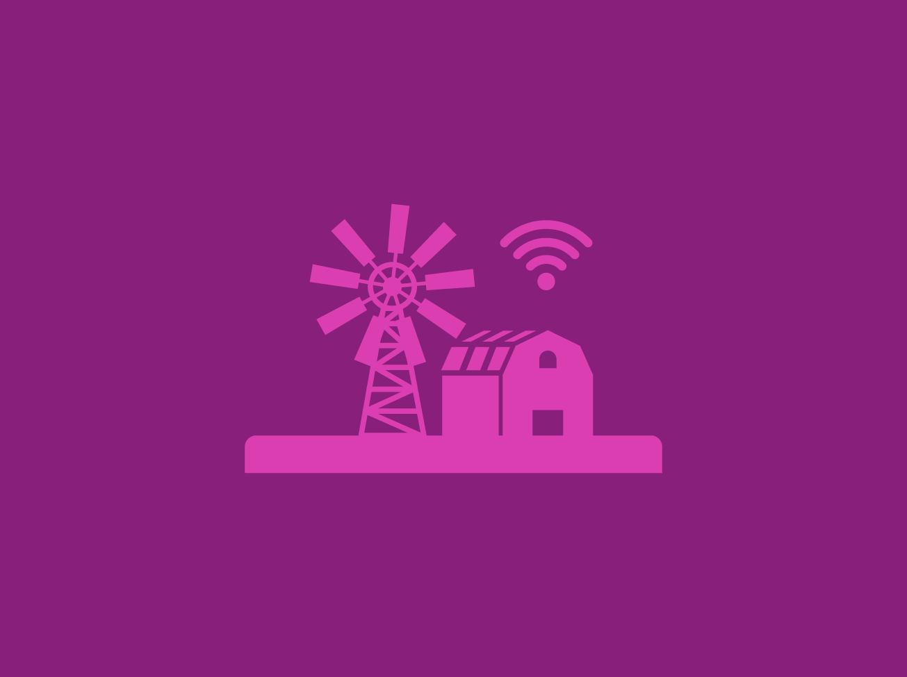 Image of a barn and windmill with a WiFi signal above the barn