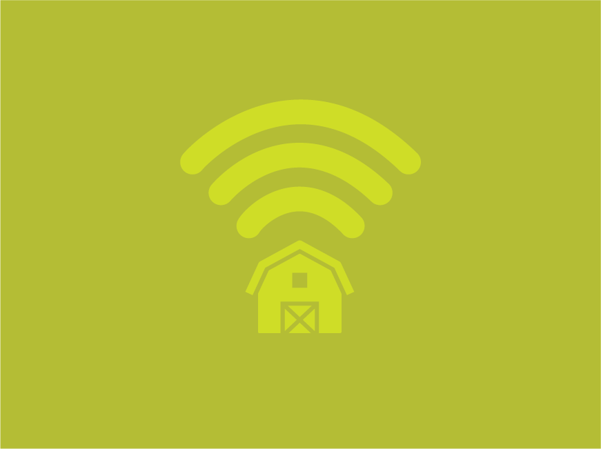 Graphic of a barn with a WiFi symbol coming from it