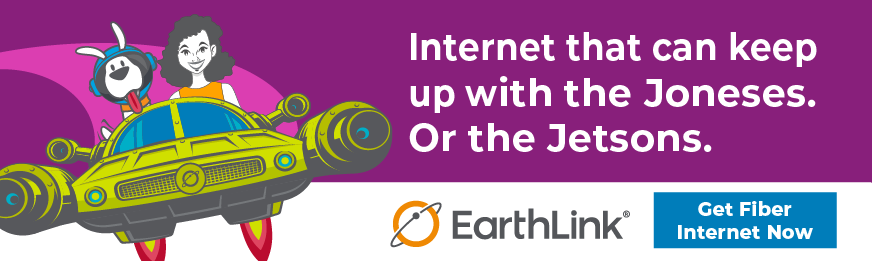 an ad that reads: Internet fast enough to keep up with the Joneses. Or the Jetsons.